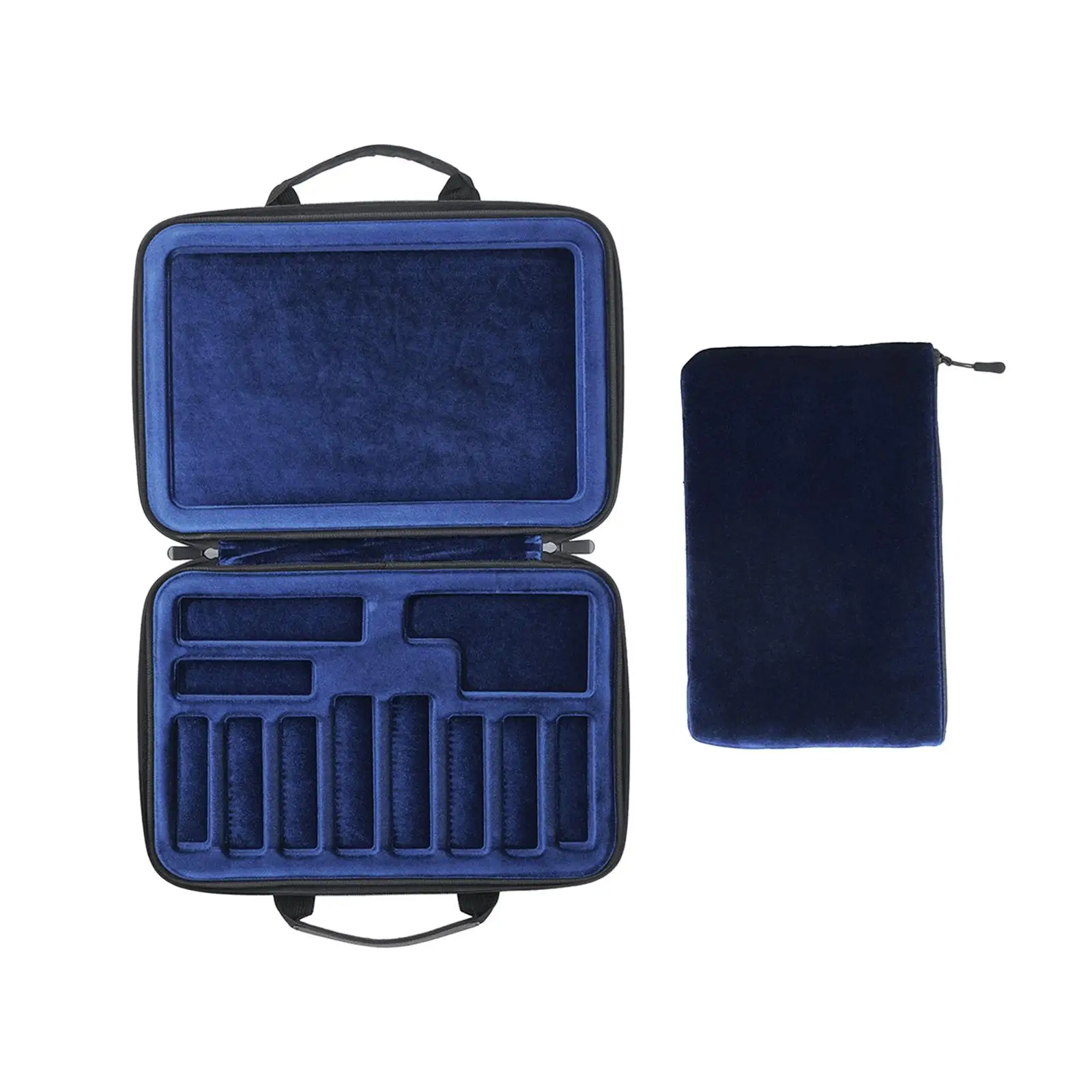 Saxphone Mouthpiece Case, Woodwind Mouthpiece Case, Hard Case Pouch 12 Piece with Flannel Bag Storage Bag Saxophone Reed Case