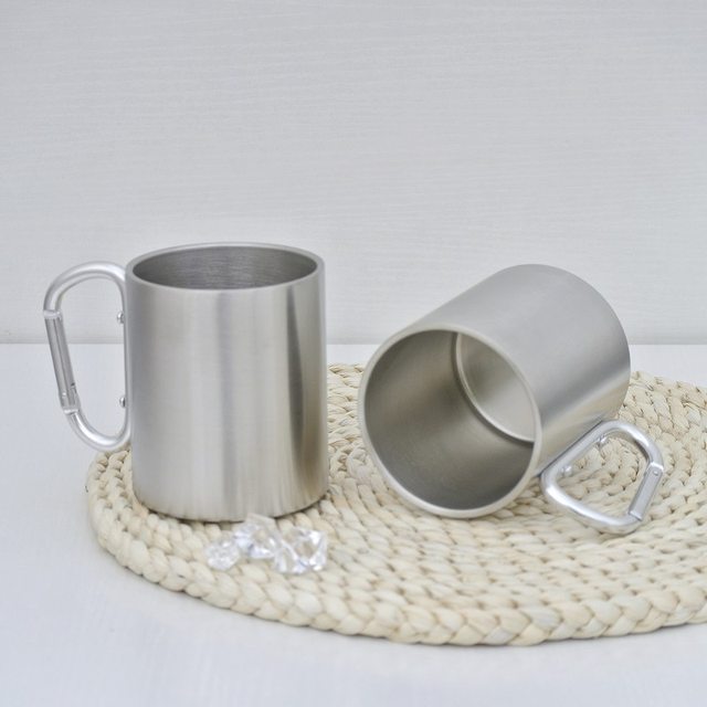 Camping Travel Stainless Steel Cup Water Tea Coffee Mug Self Lock