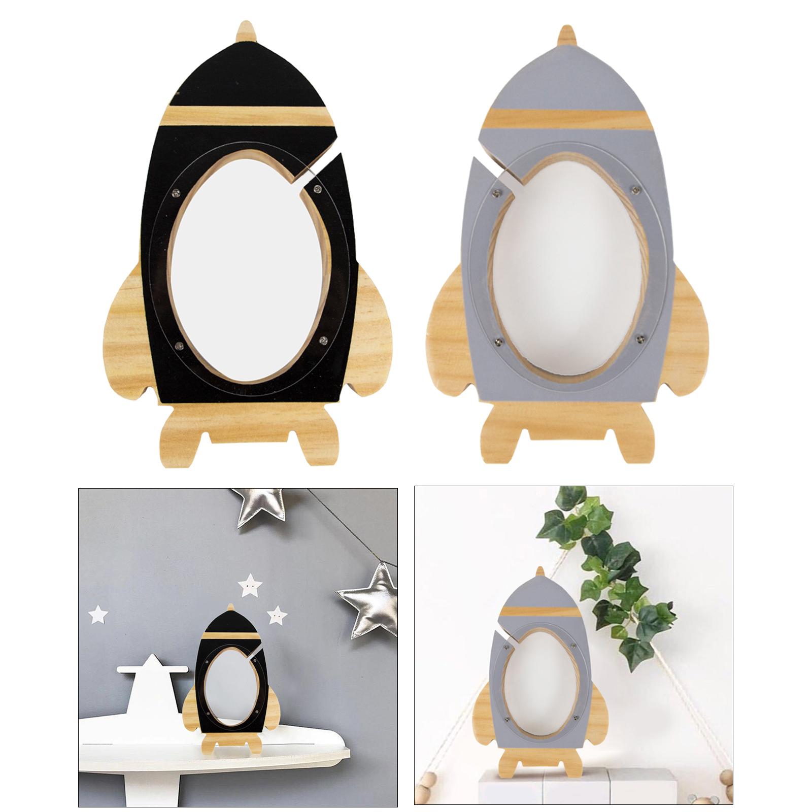 Creative Rocket Shpae Piggy Bank Tabletop Ornaments Home Decoration Moneybox Money Holder for Birthday Gifts Kids Age 3-12