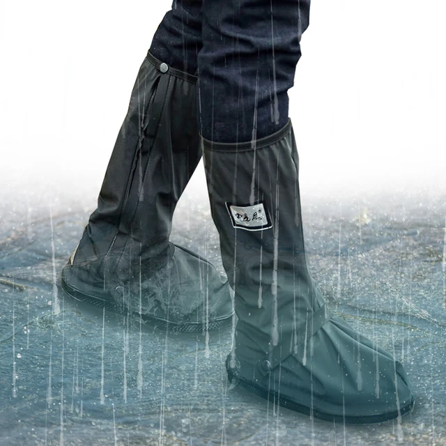  Fundas gruesas impermeables para zapatos de motocicleta,  reutilizables, protección para zapatos de ciclismo, nieve, lluvia, botas,  protector, Negro - : Deportes y Actividades al Aire Libre
