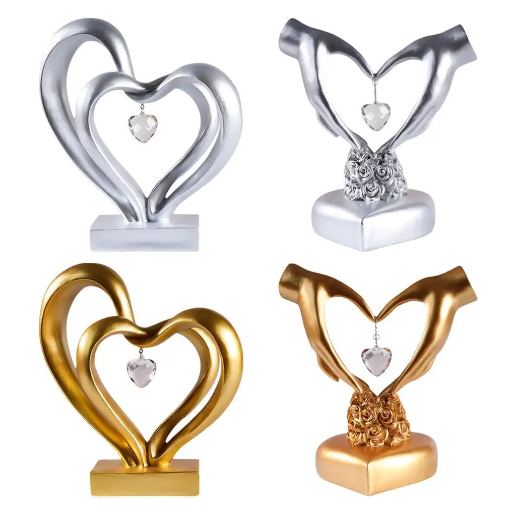 Nordic Style Heart Gesture Sculpture Hand  Statue Figurines  Eternal for Wedding Desktop Office Valentine Gift Decorations