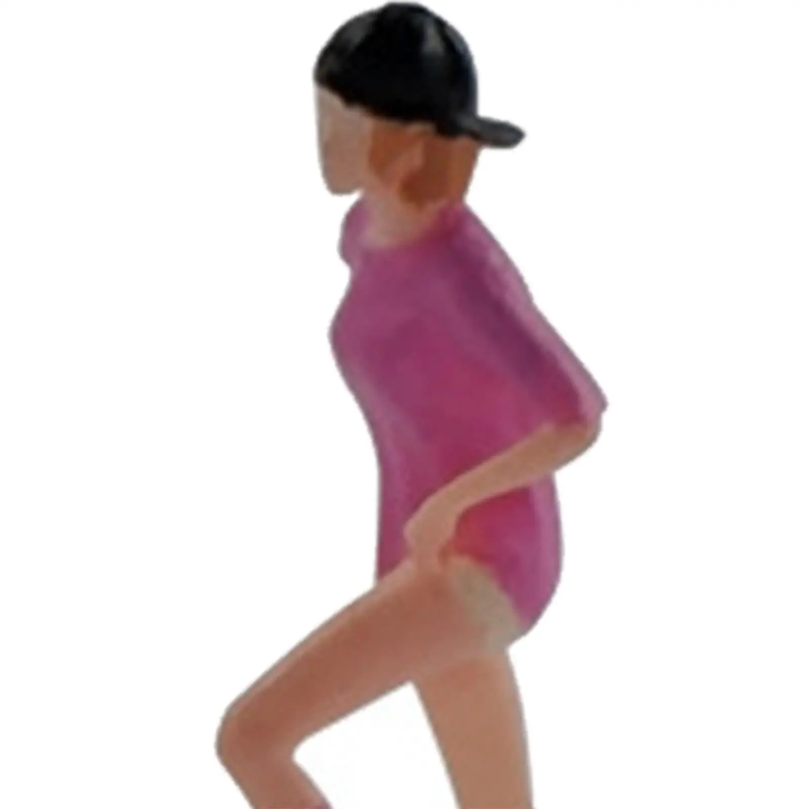 Realistic 1:64 Figure Skateboard Girl Handpainted for Sand Table Layout