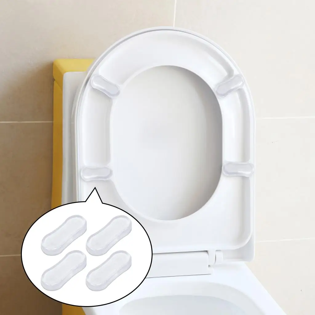 4Pc Universal Bidet Toilet Seat Bumpers Buffers with  Adhesive