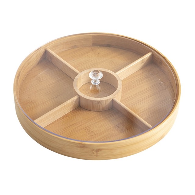 Buy Wholesale China Bamboo Divided Serving Tray With Clear Acrylic Lid  Dried Fruit Storage Box 4 Nuts Snack Candy Plate & Snack Plates at USD 1.5