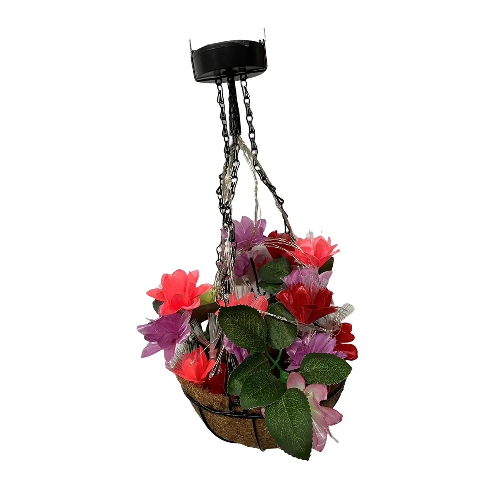 Hanging Basket Light Artificial Flower Simulation LED Lights Pendant DIY for Garden