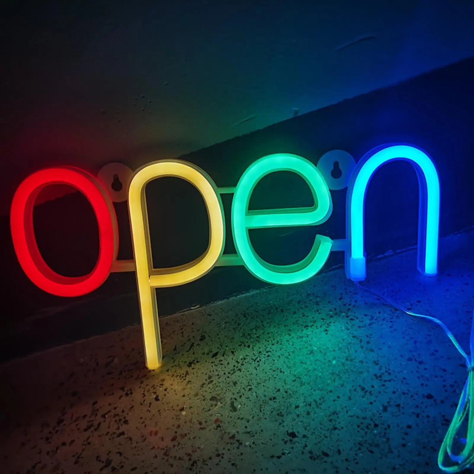 LED Open Sign Lighting Neon Lights Wall Hanging Bar Fixture Restaurant Lamp Battery Powered for Cafe Window Pub Bedroom Club