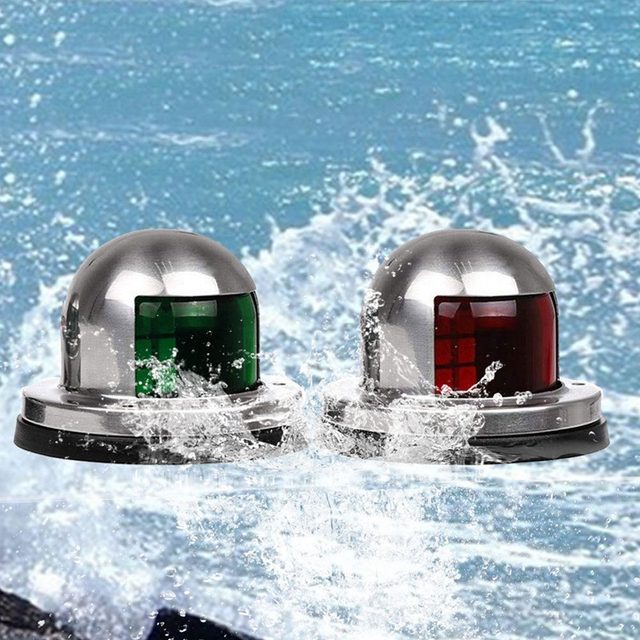 Luci Di Navigazione Per Barche - LED Rosse/Verdi, 12V/24V, Acciaio Inox