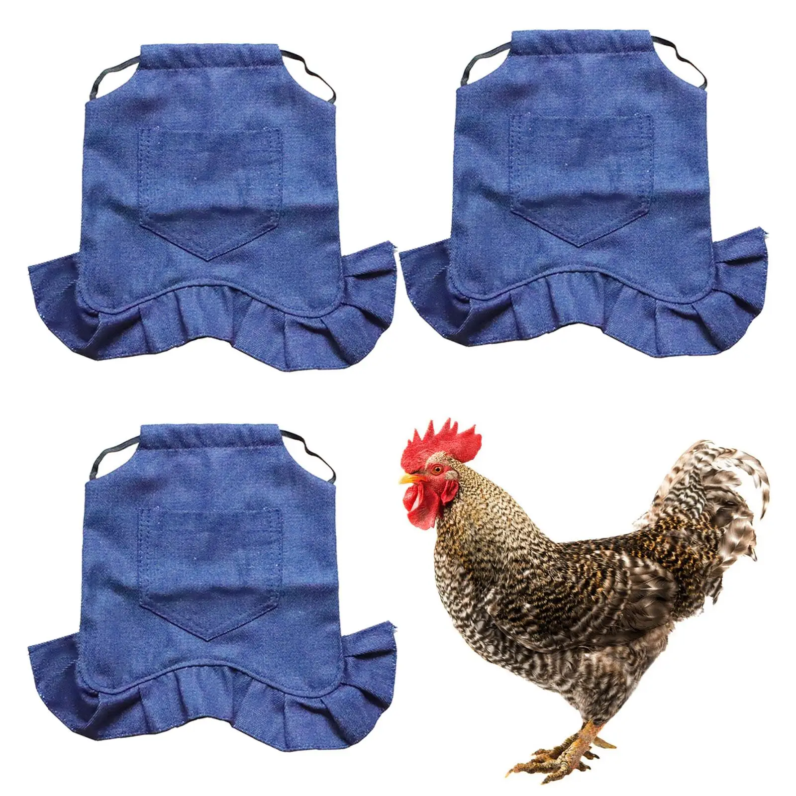 3x Chicken Saddle Hens Durable with Pocket Poultry Saver Feather Protection Jackets Pet Poultry Supplies Pet Clothes Hen Apron