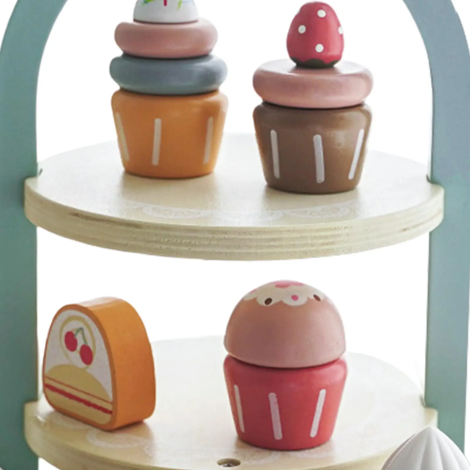 Wooden Dessert Set Cupcake Set Fine Motor Skill for Developmental Toy