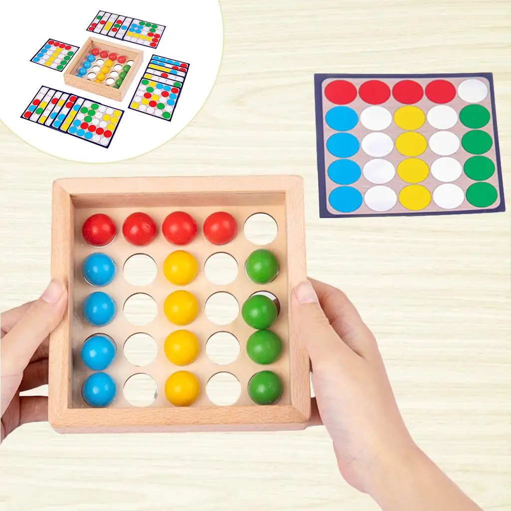 Wooden Color Sorting 20 Cards Counting  Sensory Toys