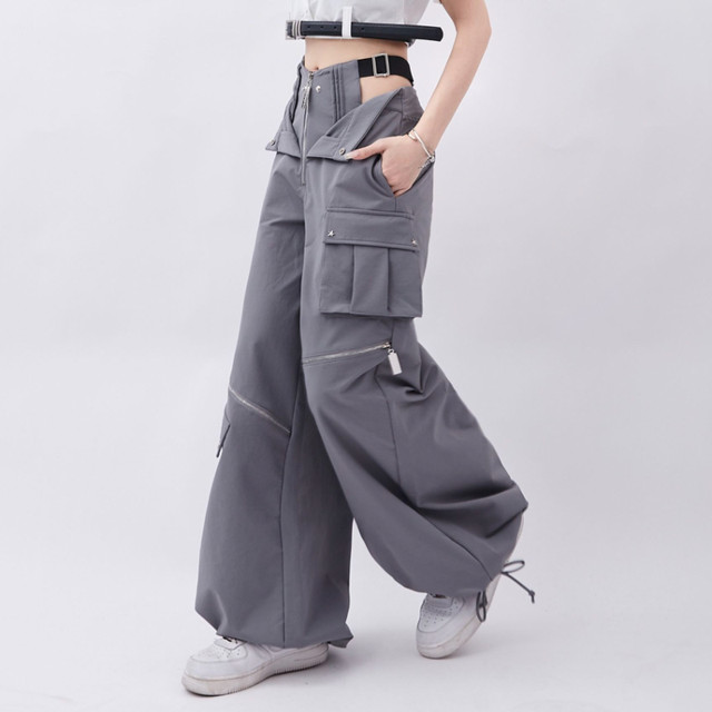 GUUZYUVIZ Womens Safari Style Grey Cargo Pants Womens Summer Thin, Multi  Pocket, Loose Fit, Wide Leg, Straight Work Wear From Covde, $24.04