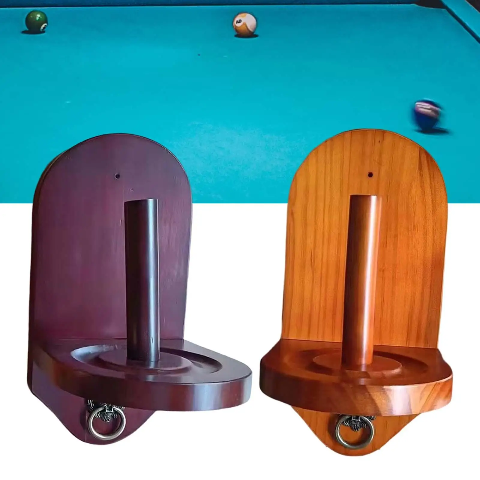 Billiard pool table wooden skittles chalk holder wall mount hand chalk holder