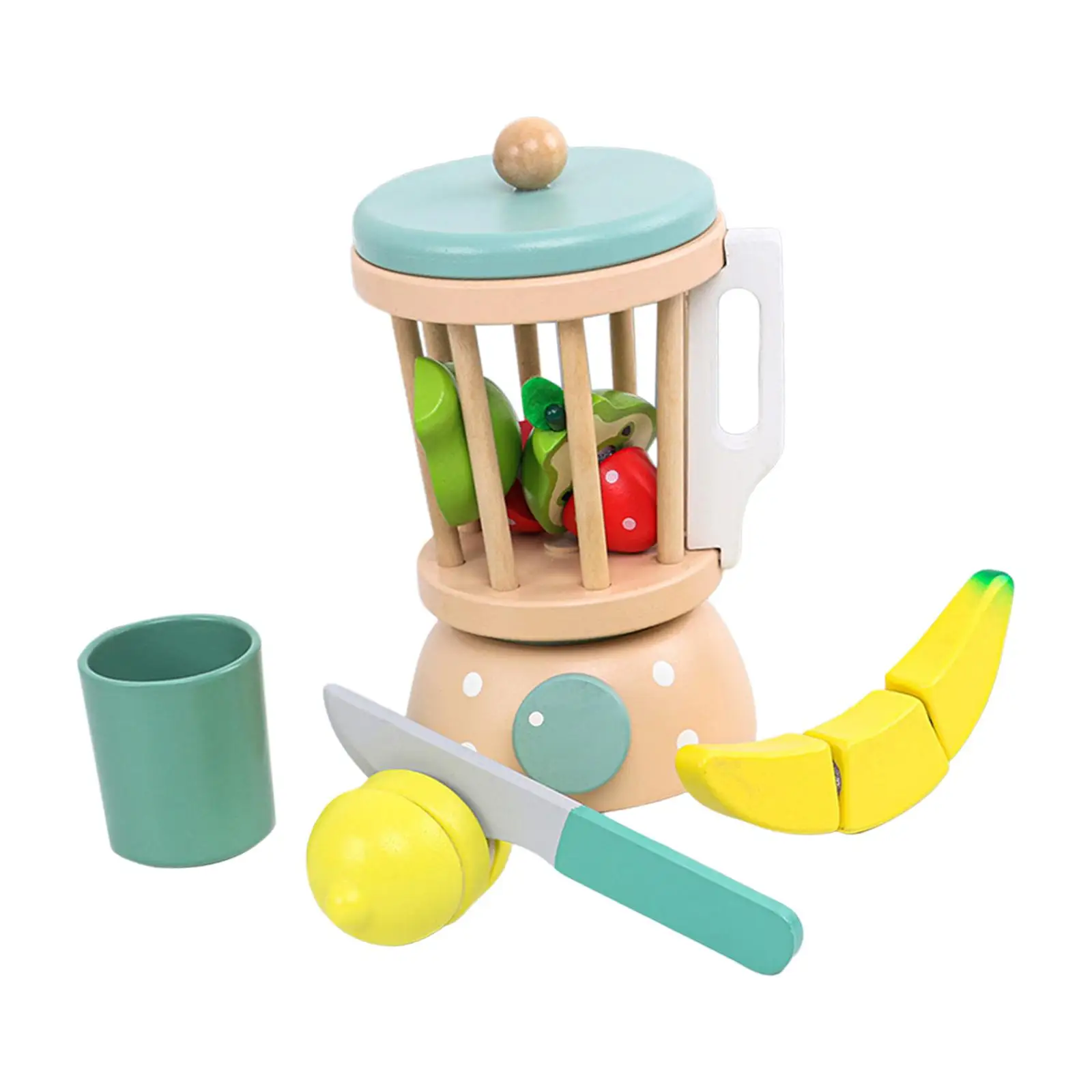 Simulated Pretend Play color Perception Interactive Wooden Smoothie Set for Preschool Age