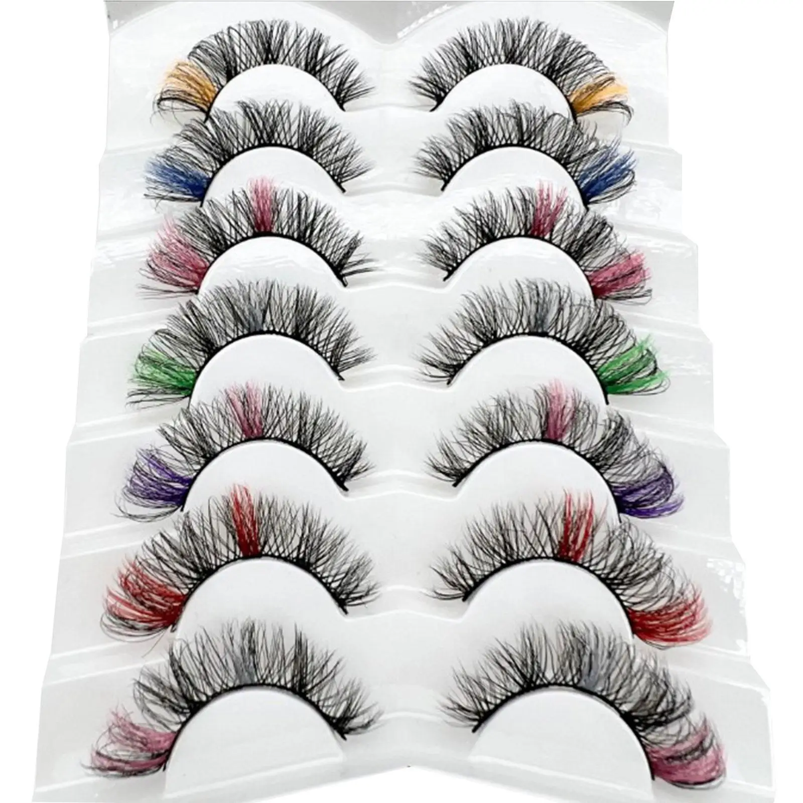 14Pcs Colored Eyelashes Makeup Eyelash Extension Soft for Costumes Parties