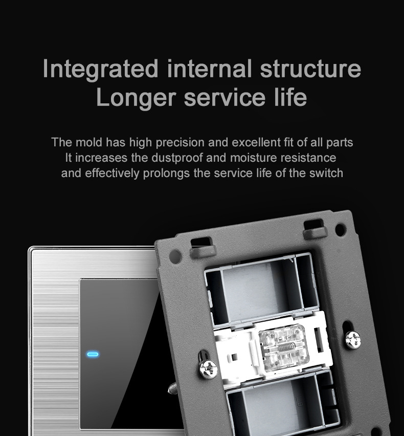 Stainless steel light switch with universal outlet