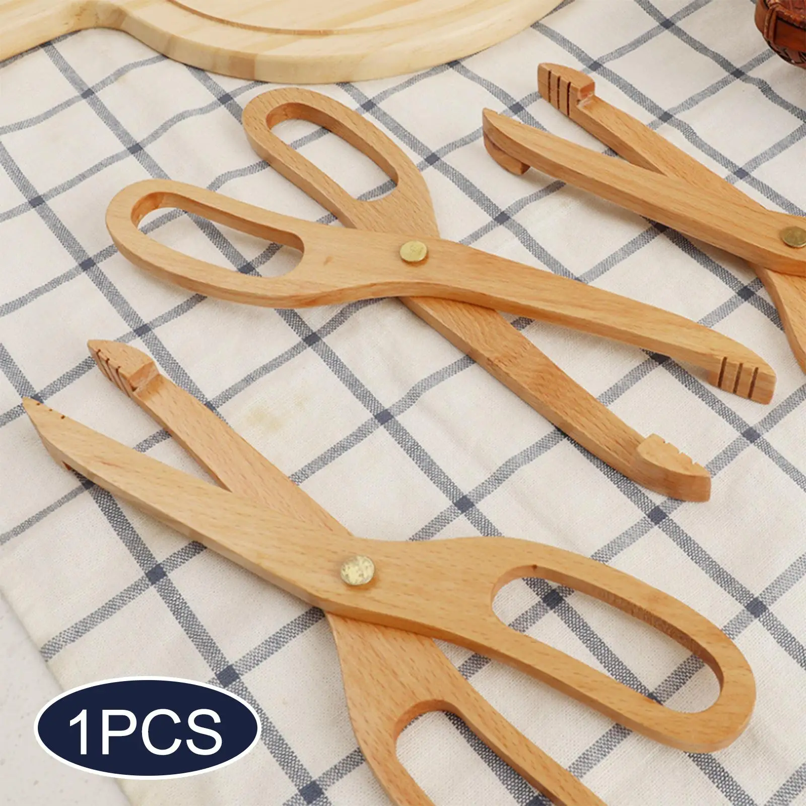 Premium Wooden Kitchen Tongs Food Clamp Wooden Utensils  BBQ