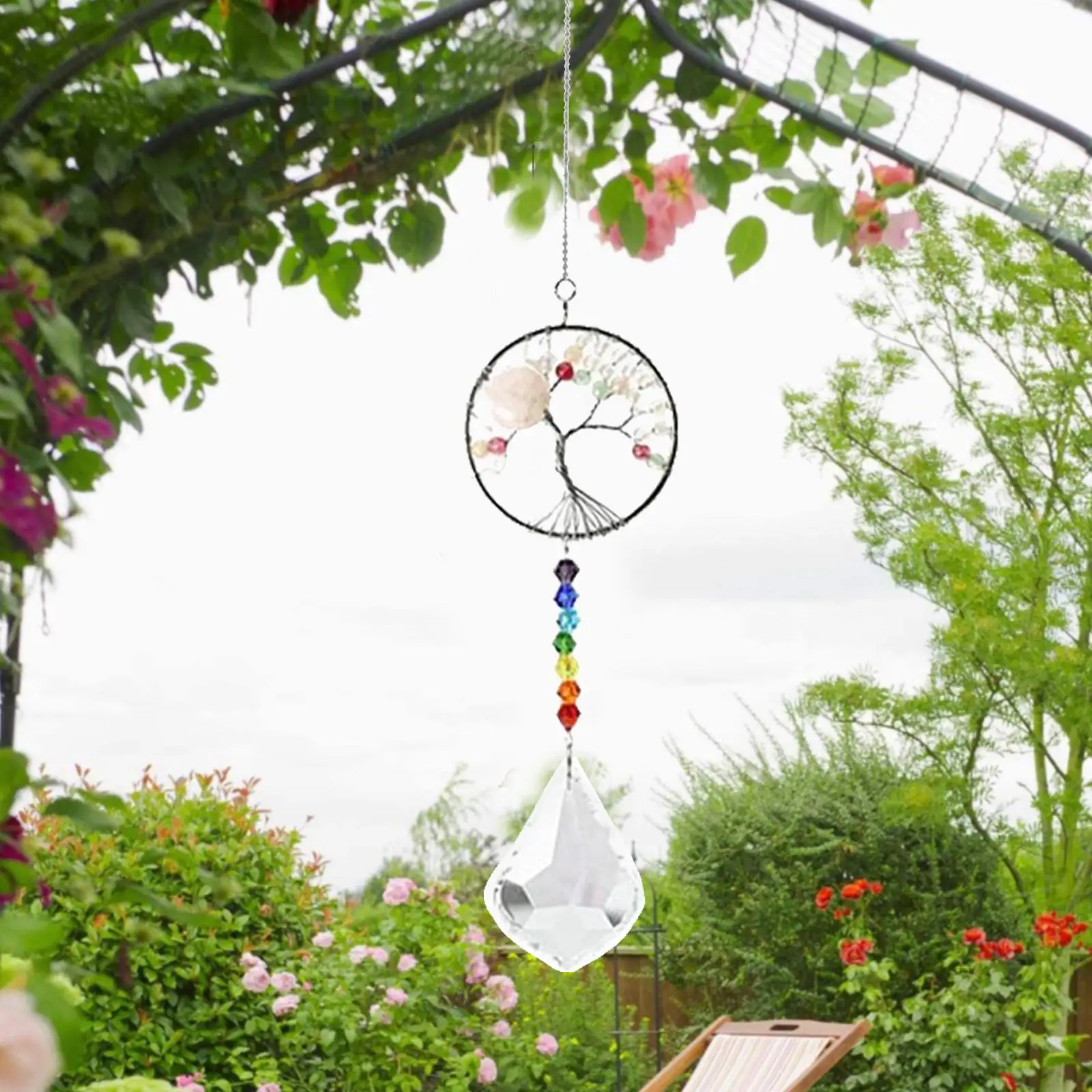 Hanging Crystal,  of Tree, Pendant Gardens, Colors Beads  Ornaments for Window, Garden