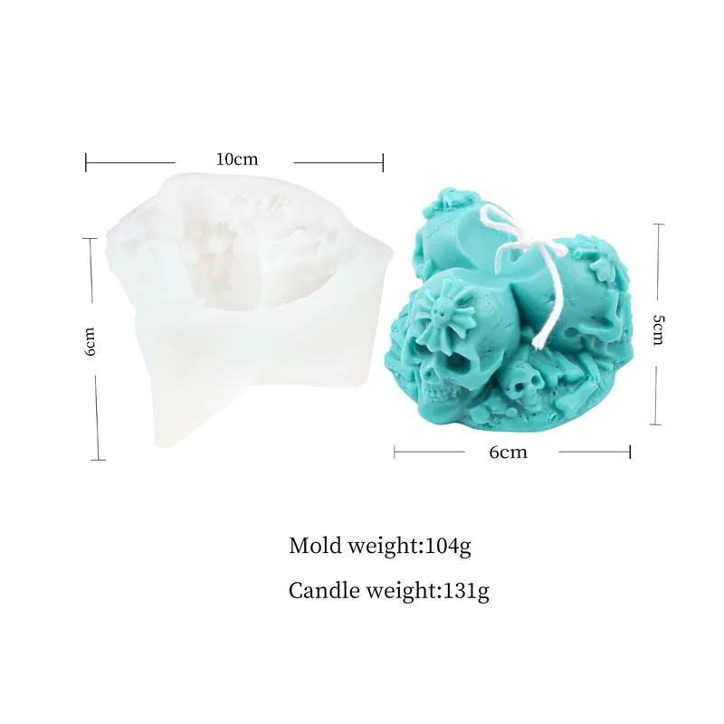 Description Picture 3 of itemThree-faced Goddess Candle Silicone Mold DIY Skull Witch Candle Making Kit  Soap Caly Resin Cake Mold Gifts Craft Supplies