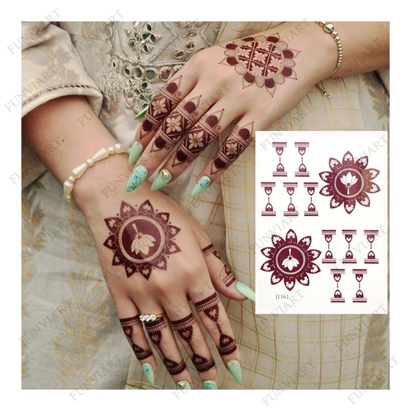 Best of Brown Henna Tattoo Stickers For Hand Mehndi Henna Temporary Tattoos Body Art Tatoo Waterproof For Women Fake Tatoo Hena Design Reviews & Tips