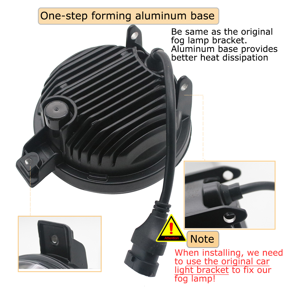 For Saturn Vue 2008 2009 2010 Upgrade Led Fog Light Assembly 40W Car PTF DRL Daytime Running Driving Lamp White / Yellow Pair detail image 3