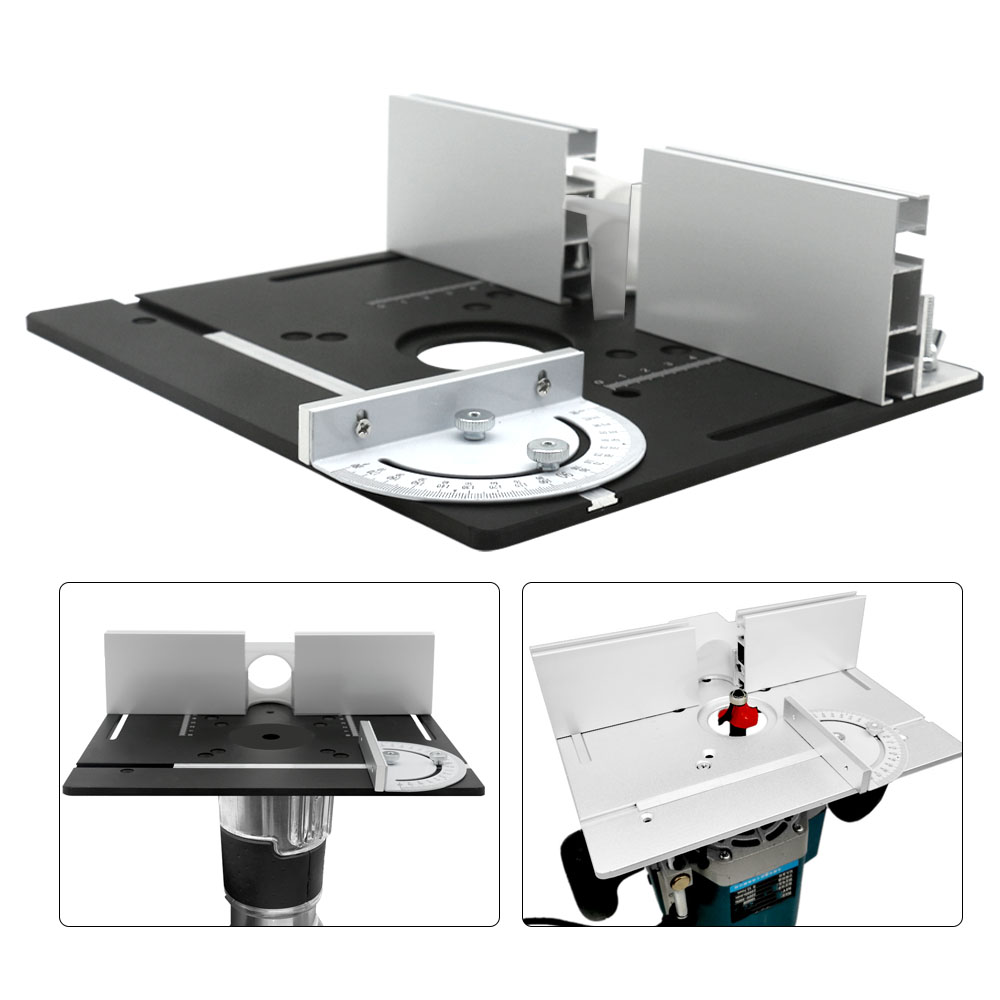 Multifunktionale Aluminium-Frästisch-Einsatzplatte, Holzbearbeitung, elektrische Holzfräse, Klappplatte für Werkbänke, Fräsplatte – Detail 3
