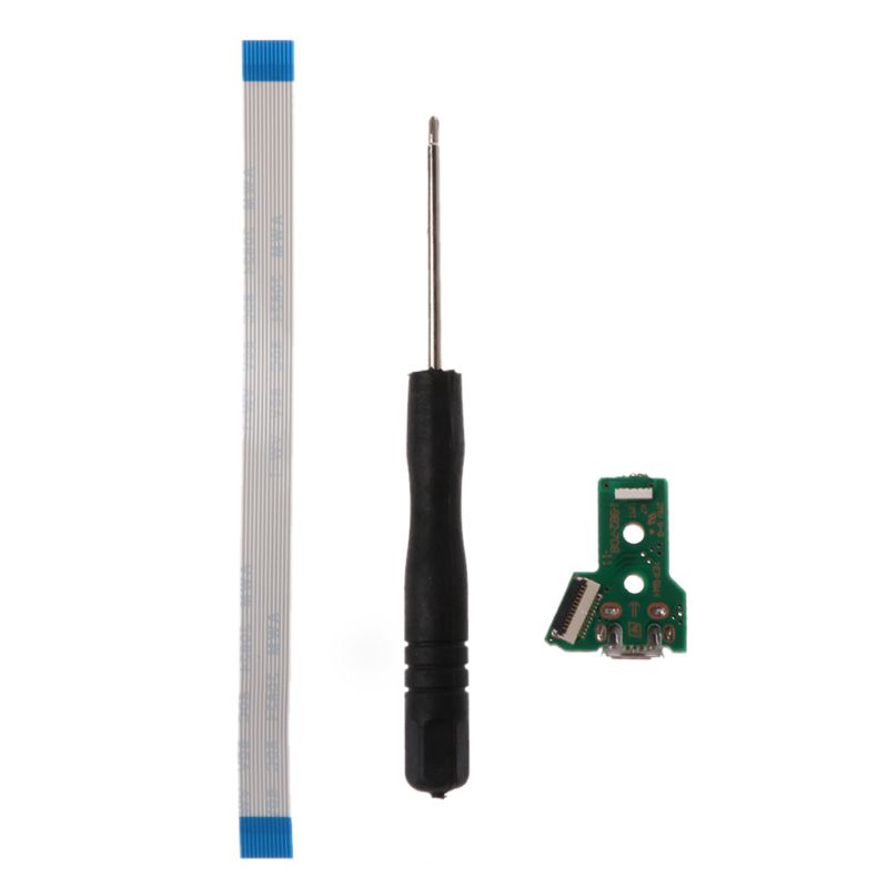 JDS-055 USB-Ladeans chluss buchse 12 Pin Flex band kabel mit Board & Schrauben dreher für Dualshock 4 Controller – Detail 9