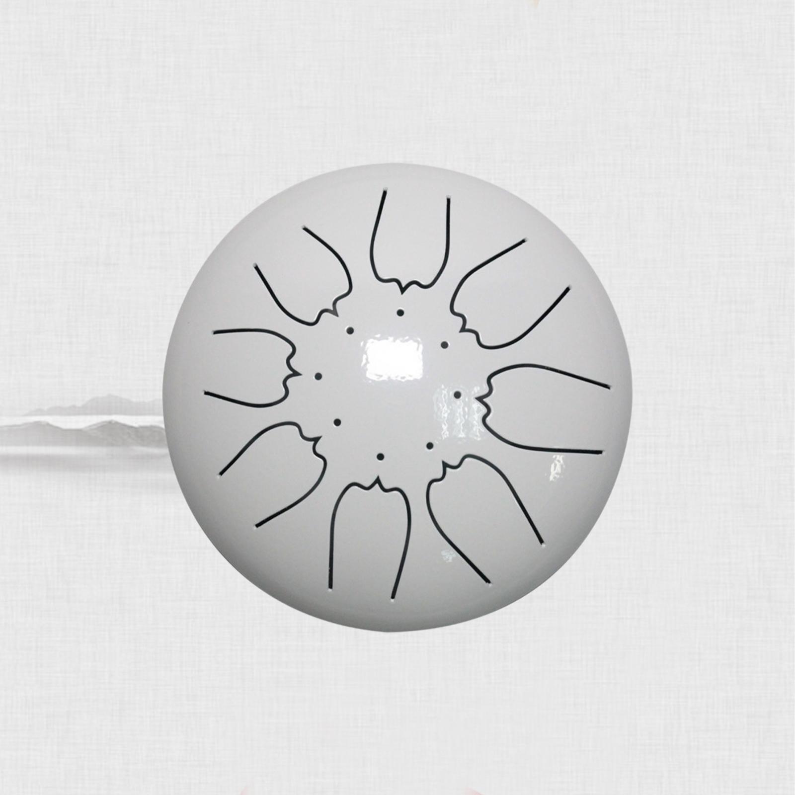 Steel Tongue Drum 6 Inches 8 Notes Percussion Instrument Handpan Drum with Bag Music Book Mallets for Yoga Meditation