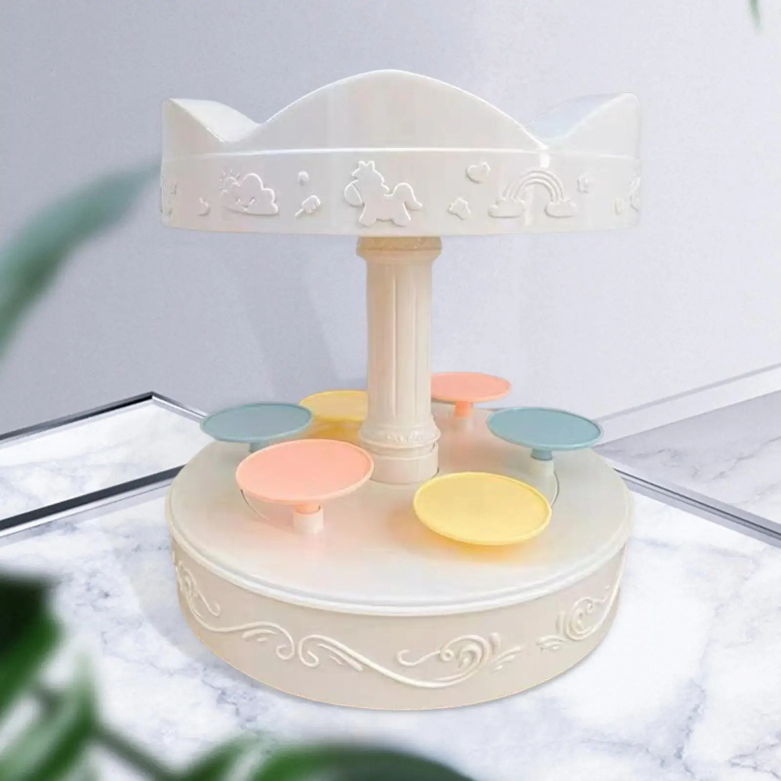 Rotary Sushi Machine Dessert Stand 6 Trays Turntable Cupcake Display Stand for Birthday Wedding Party Decoration