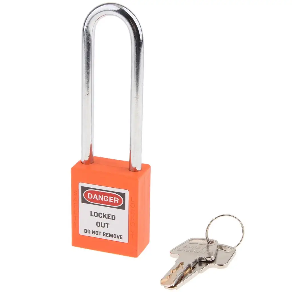 / Padlock, Keyed Different,3 inch Shackle Clearance,  yellow and  Orange