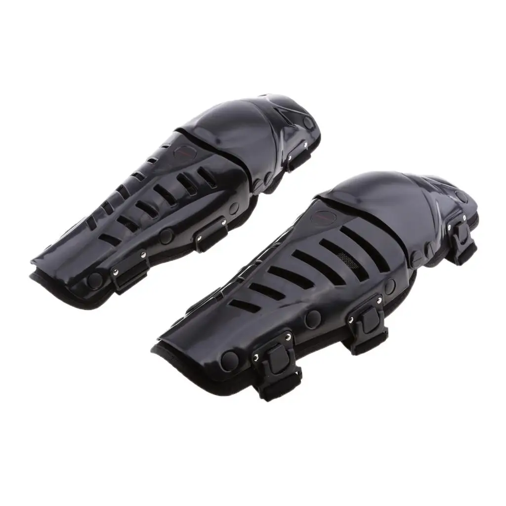 Pair Motorcycle Motocross Cycling Sport Knee Pads Shin Protector Guard Black