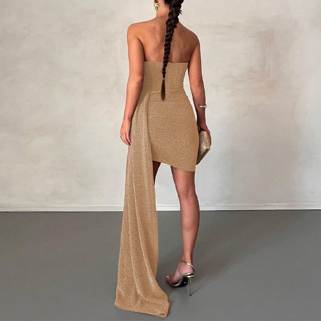 Beautiful Modern Sleeveless and Backless Corset, Mini Bodycon Glitter sexy Dress - Image 12