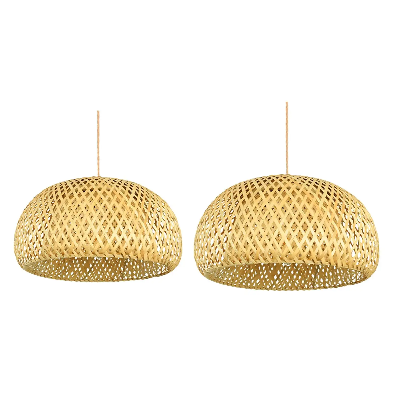Woven Bamboo Ceiling Lights Lampshade Pendant Light Cover Natural Pendant Hanging Light Lampshade for Bar Shop Office Restaurant