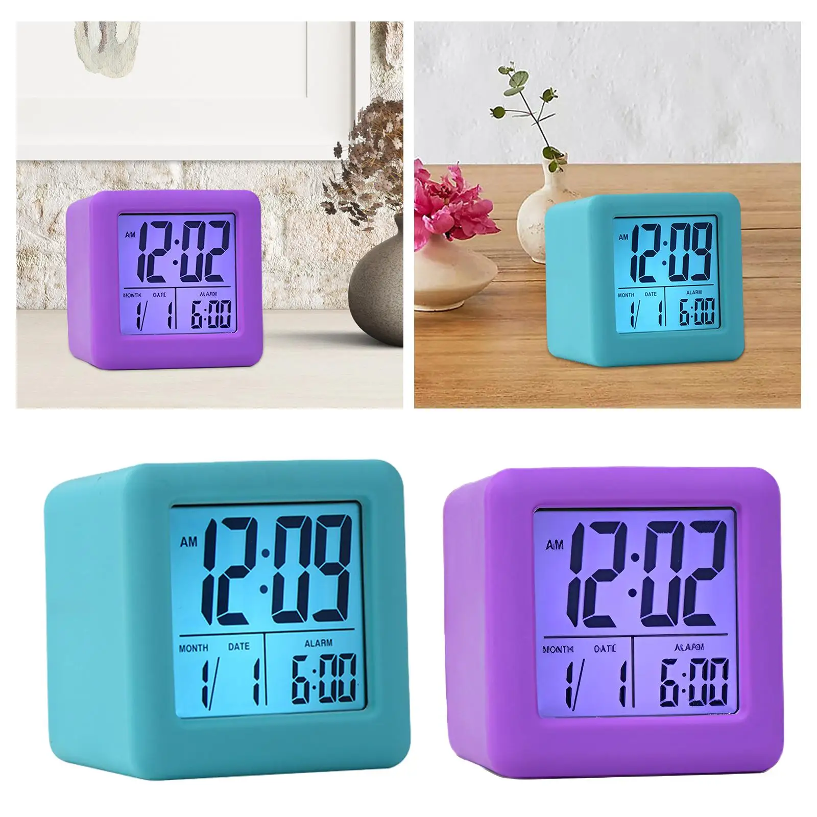 Alarm Clock for Bedroom Bedside Clock LCD Backlight Mute Creative Electronic