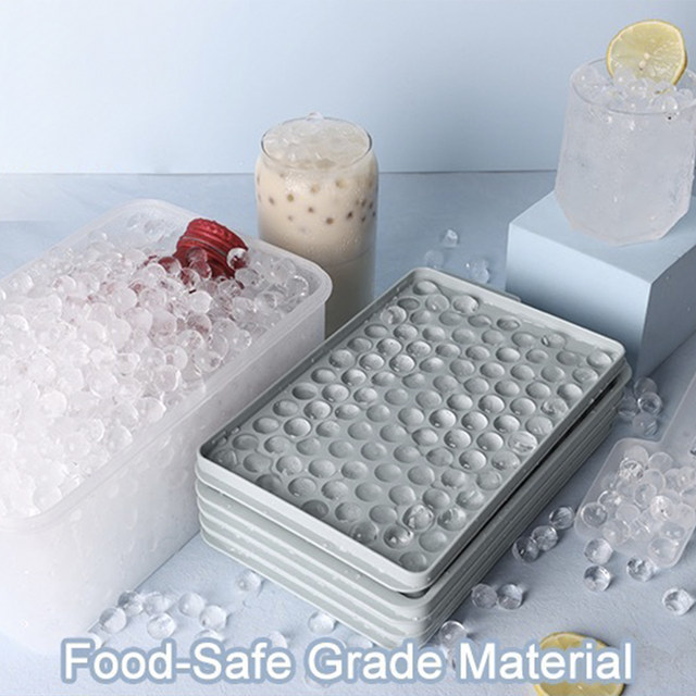 Ice Cube Tray with Bin & Scoop 104 Cubes Ice Tray Easy Release Ice Cube  Mold for Freezer Stackable Ice Ball Tray with Container - AliExpress