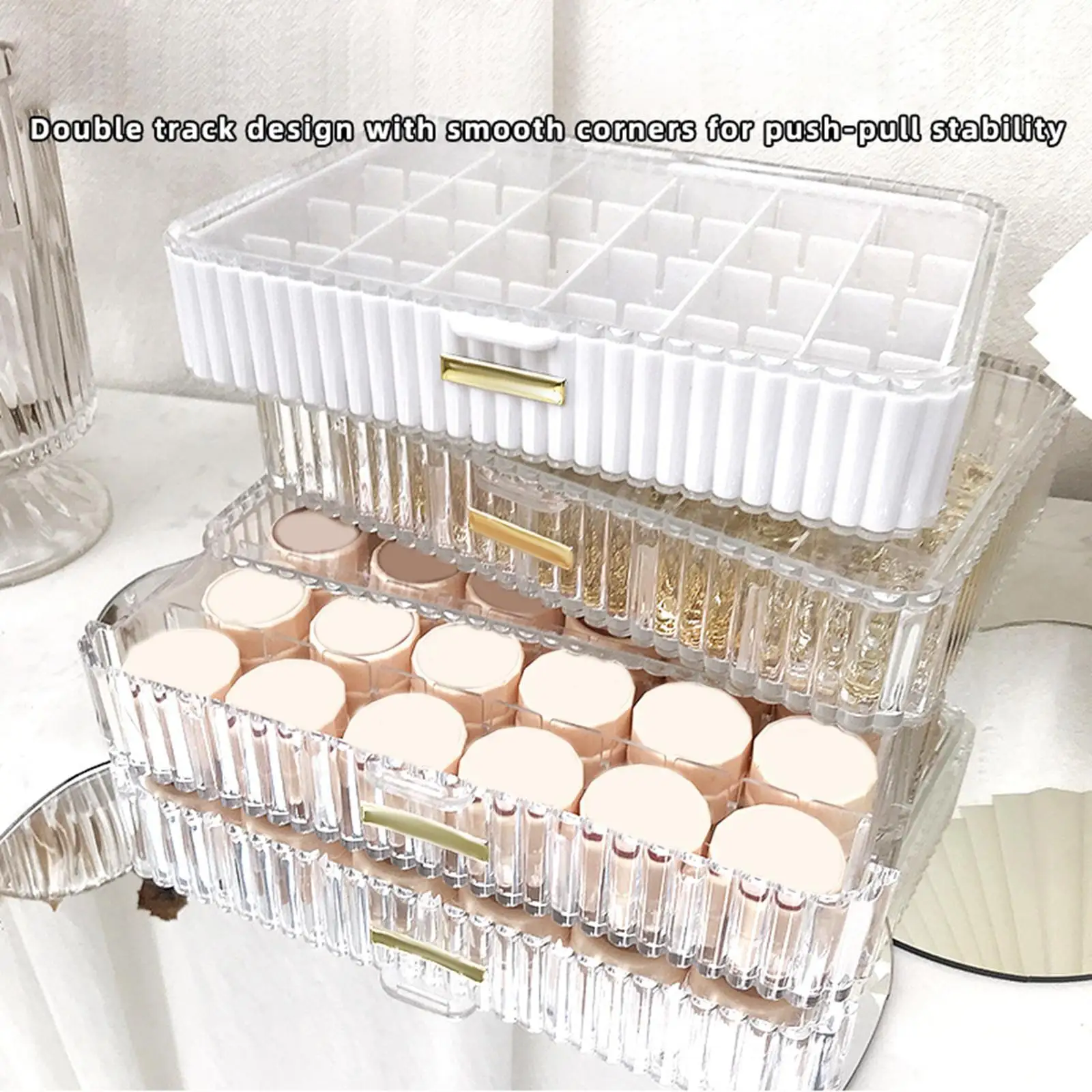 Nail Art Drawer Box Cosmetic Organizer Tabletop Large Capacity for Bathroom
