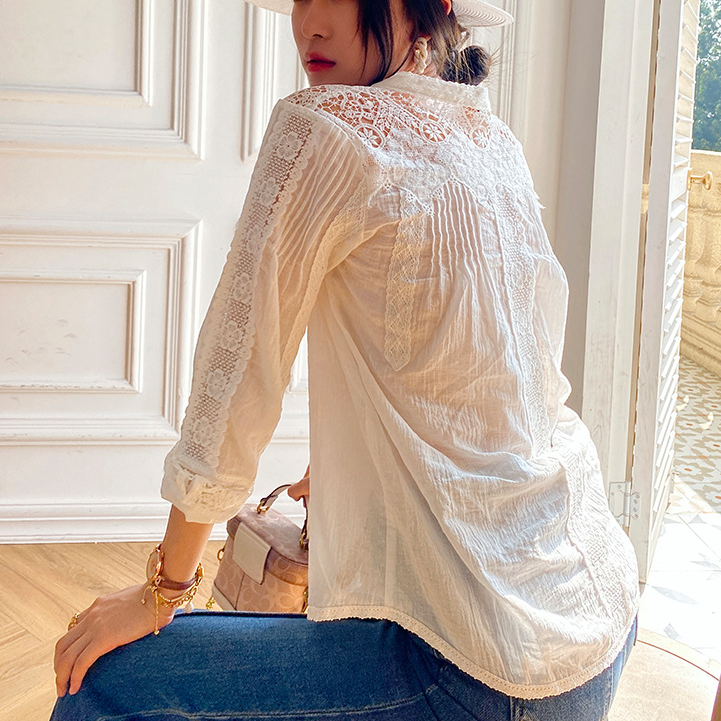 TEELYNN Gypsy Boho Foral bestickte Spitzenbluse, Hemden für Damen, Top, 2025, Baumwolle, Vintage, langärmelig, Frühling und Herbst, Damenoberteile – Detail 17