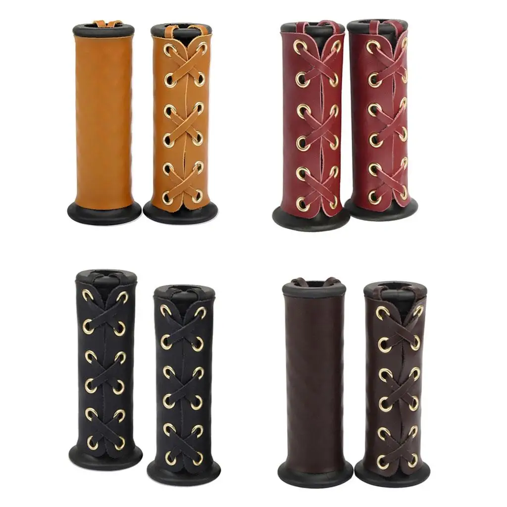 22mm 7/8 Inch Leather Motorcycle handheld grip Throttle Covers Wraps