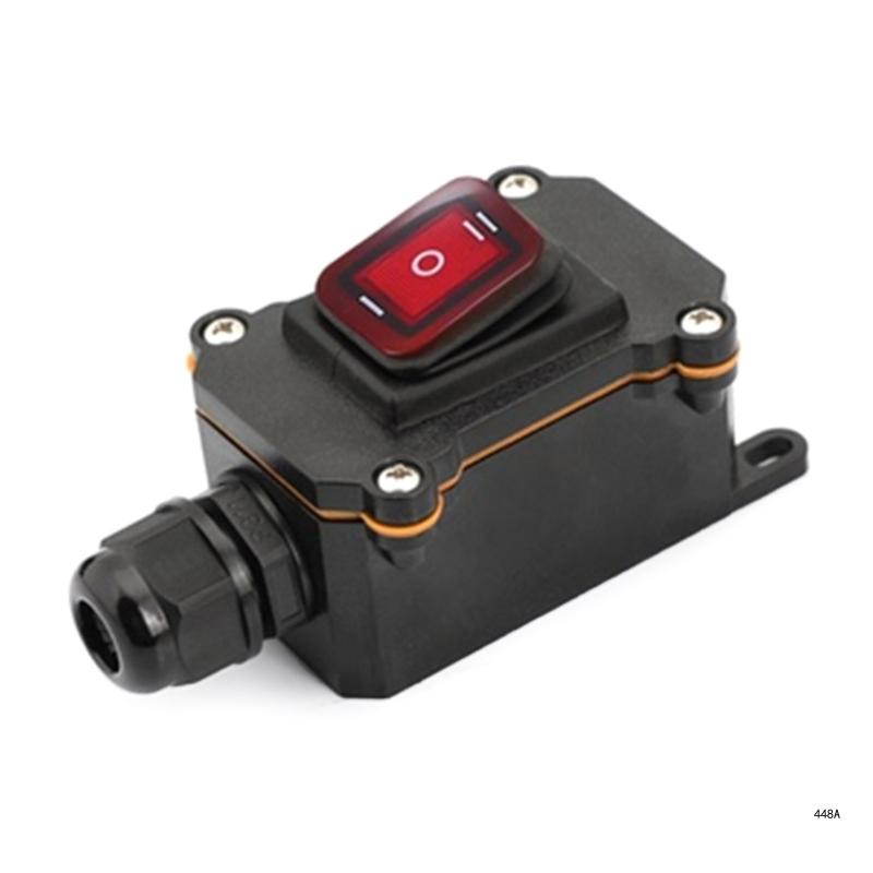 Description Picture 2 of itemNew Inline Cord Switches Waterproof Power Cord Toggle Switches with Red LED Button Heavy Duty Outdoor Device Switches
