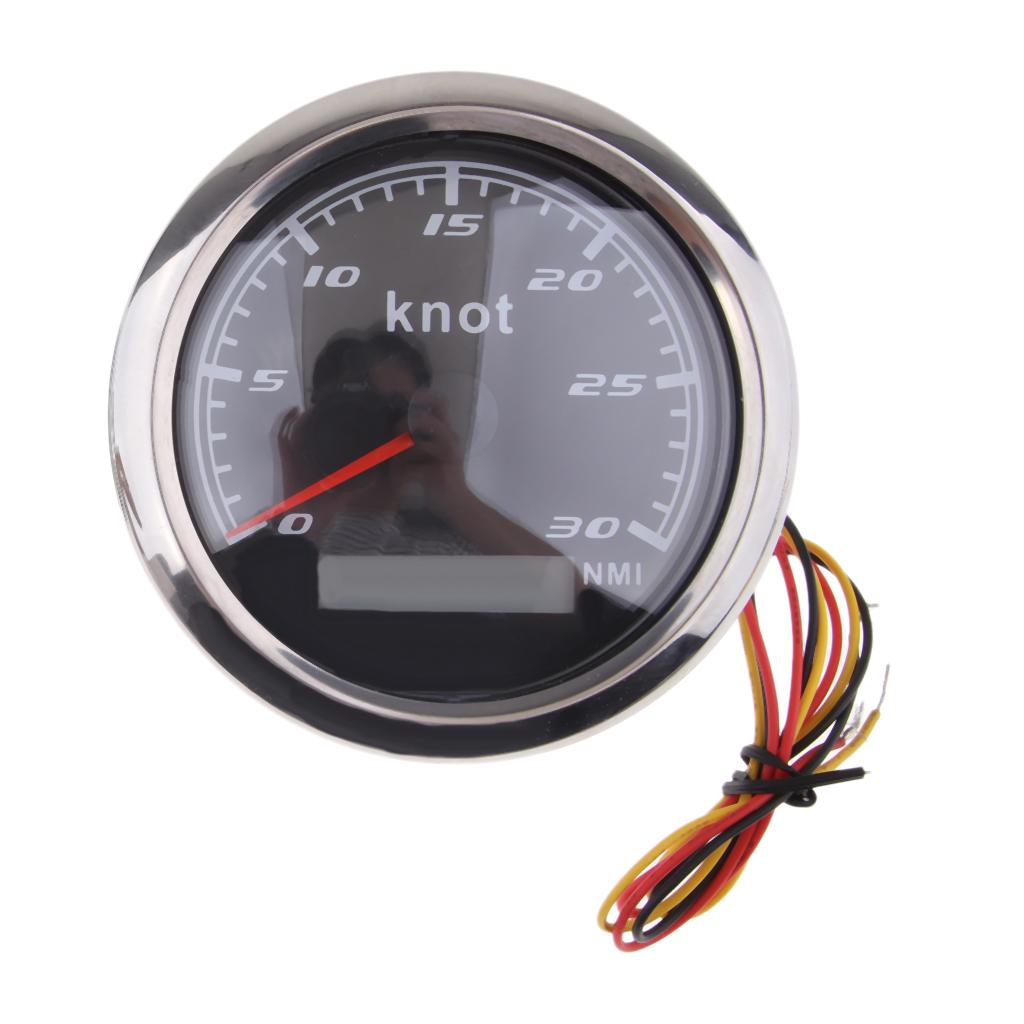 85mm 30 Knots Waterproof Digital Chrome Speedometer Display