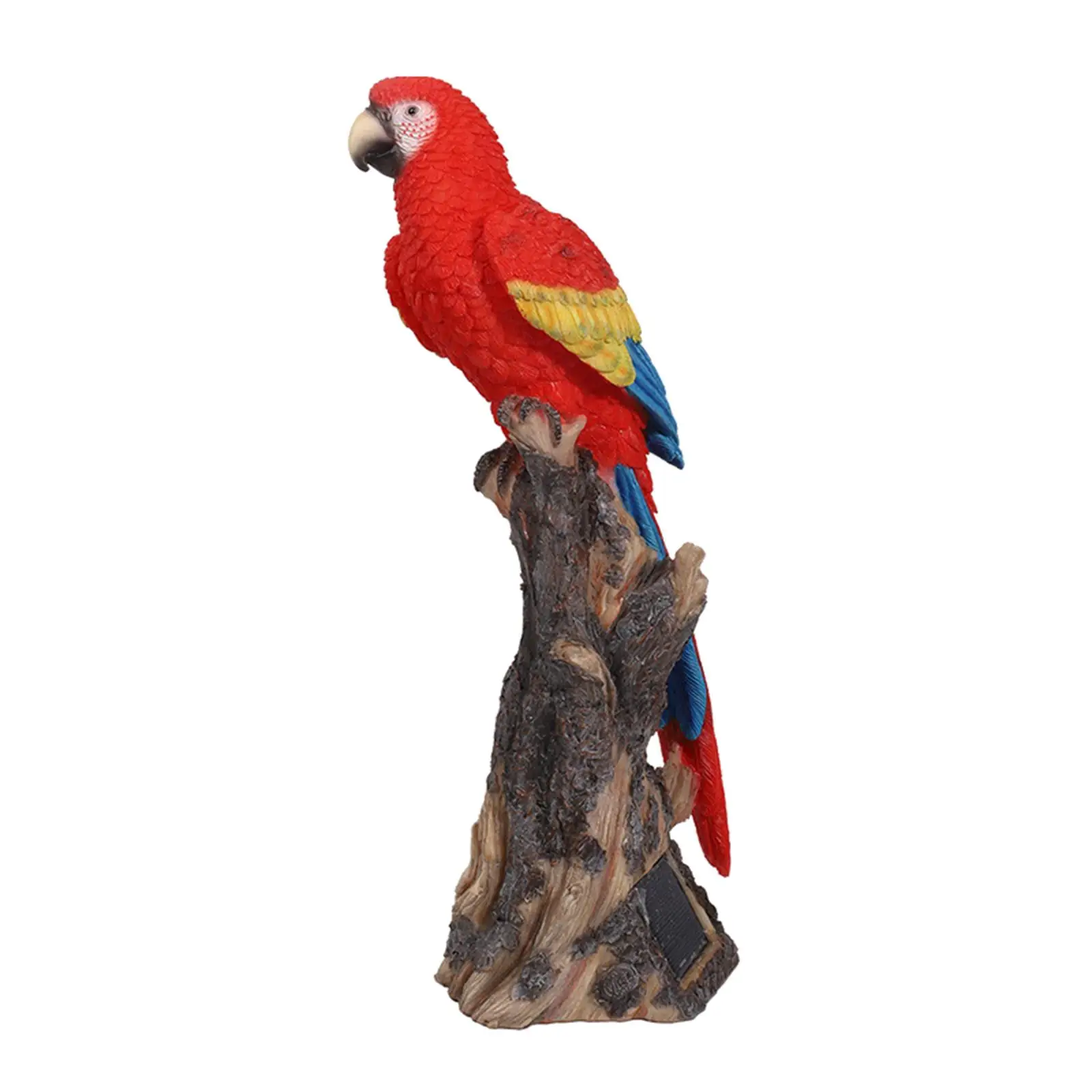 Parrot Solar Garden Statue Bird Macaw Figurine Auto On/Off Balcony Ornaments