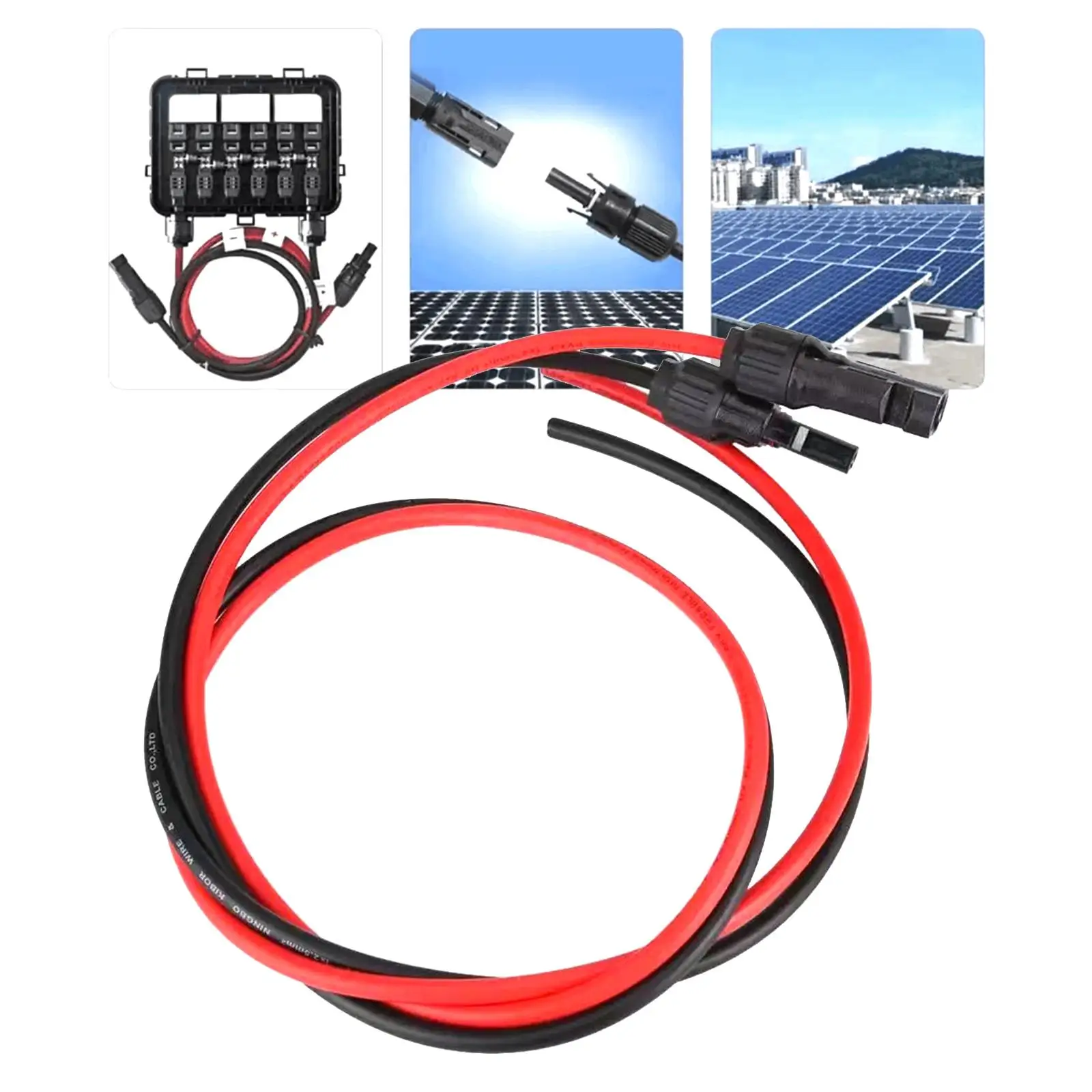 Solar Wire Extension PV Wire Harness Cords Black Red Connecting Connector Cable for Solar Panels Car Backpacking Traveling