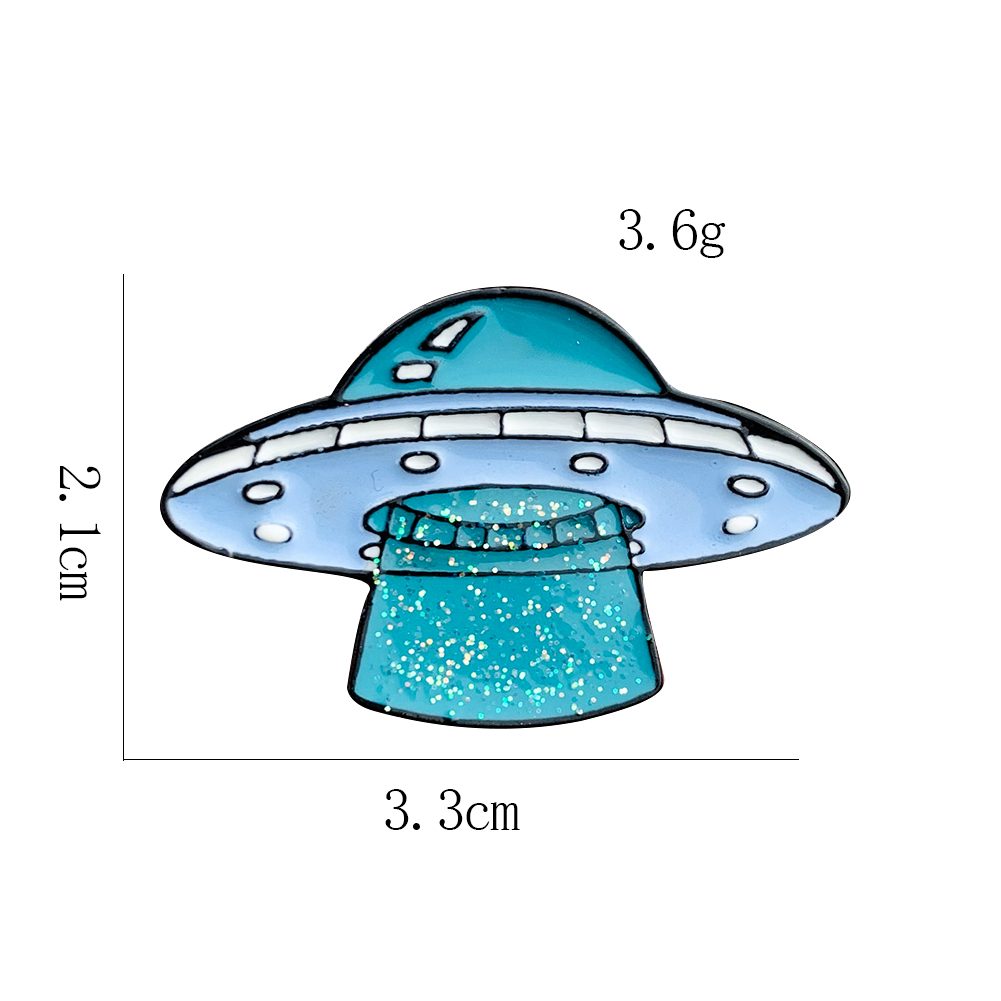 Мультяшная Вселенная авиация инопланетянин космический корабль НЛО  космическая капсула эмалированная металлическая брошь Кнопка рубашка  воротник ...