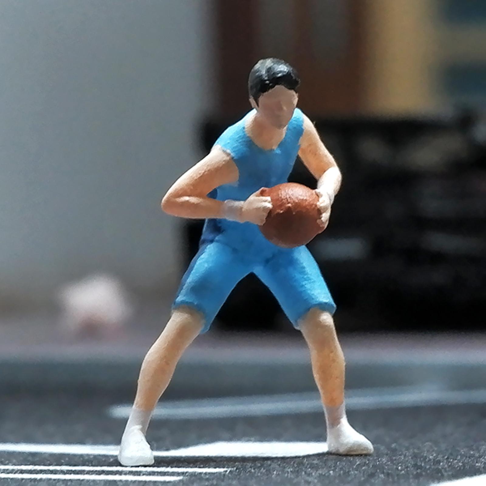 1/64 People Figures Tiny People Model, Basketball Boy Figures, Mini People Figurines for Miniature Scene