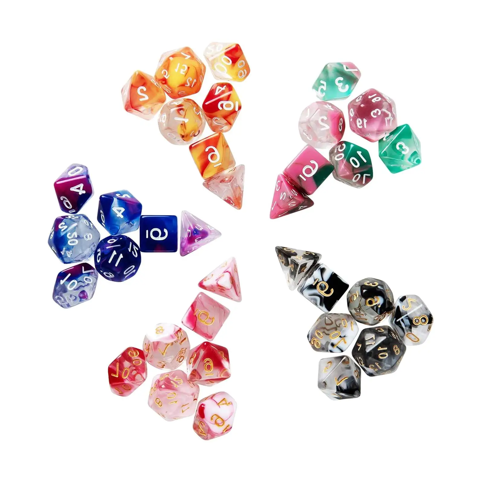 35x Polyhedral Dices Set Party Toys Entertainment Toys for Card Games