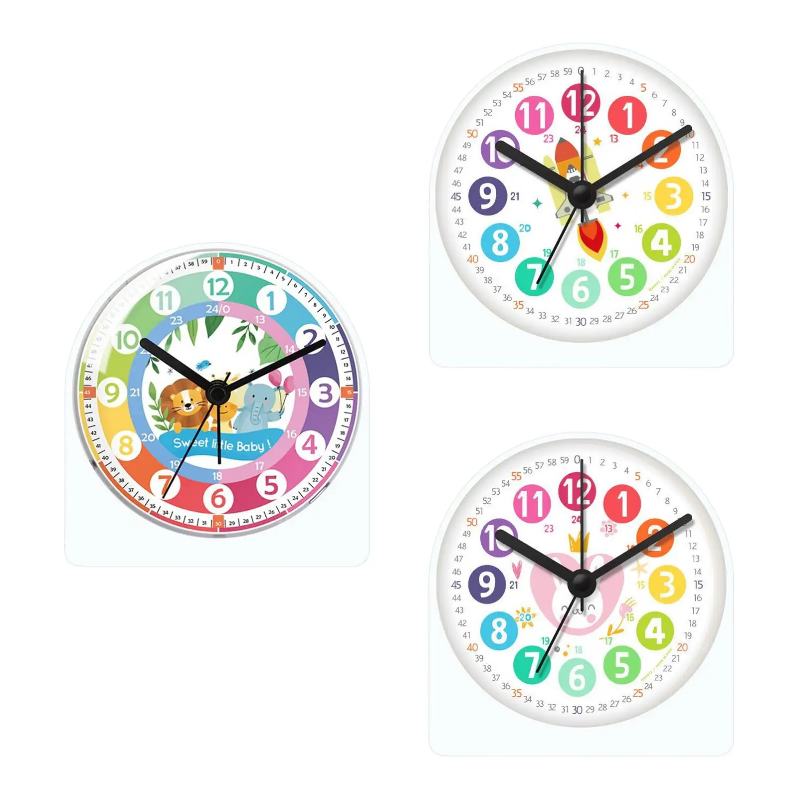 Analog Alarm Clock for Kids Night Light Mute Table Clocks for Parents Child