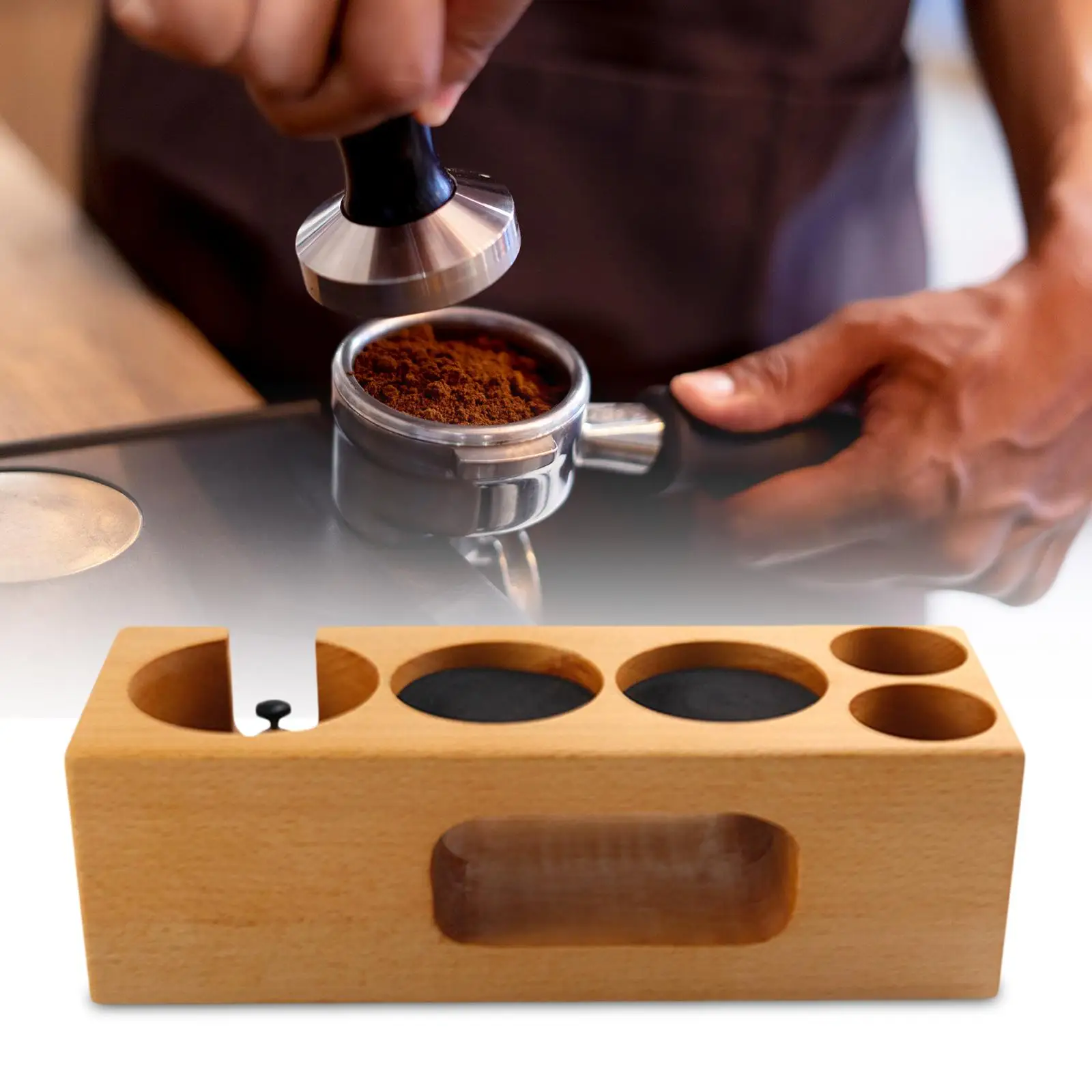 Coffee Filter Tamper Holder for Coffee Bar Counters Coffee Tamping Station 58 53 51mm Espresso Tamper Holder Portafilter Holder