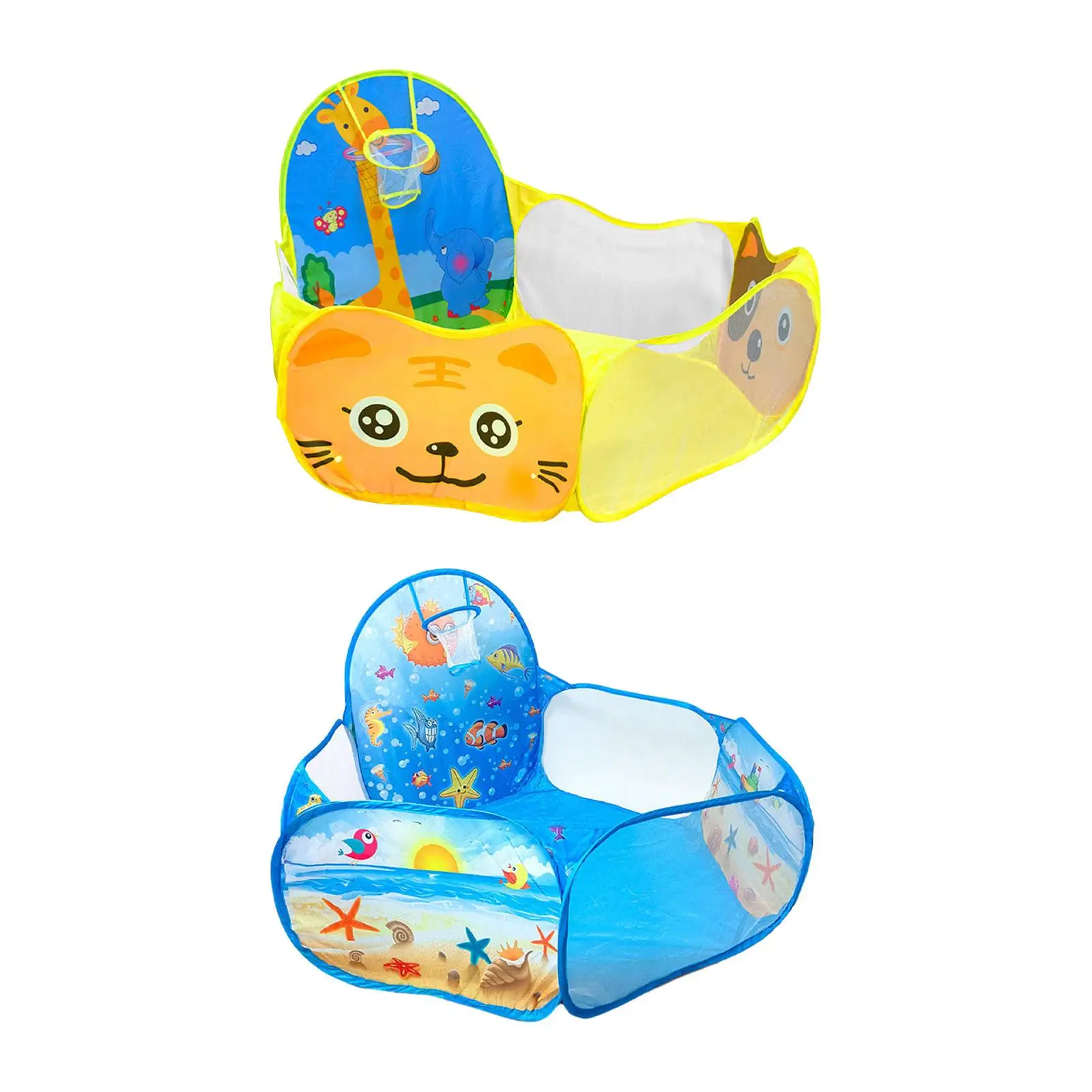 Kids Play Tent Portable Collapsible Tent with Basketball Hoop Baby Crawl Playpen Toys for Children Toddlers Outdoor Indoor Play
