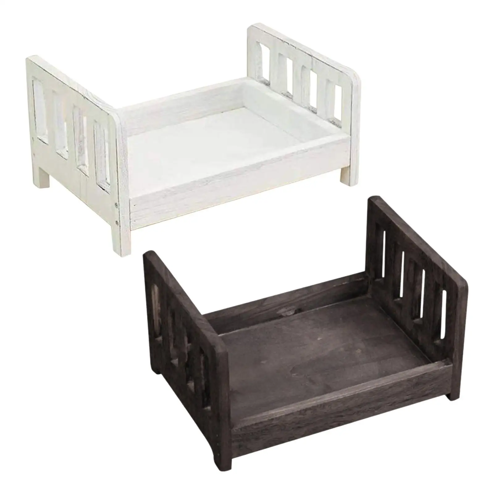 Wooden Bed Photography Props Detachable Mini Props for Background Photos Girls Infant