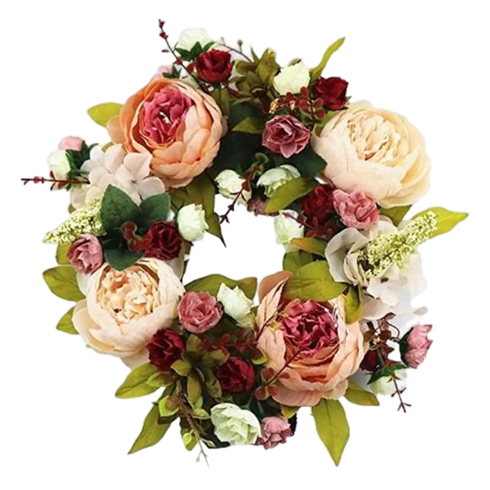  Wreath Faux Floral Wreath Spring Garland   Hanging Ornaments
