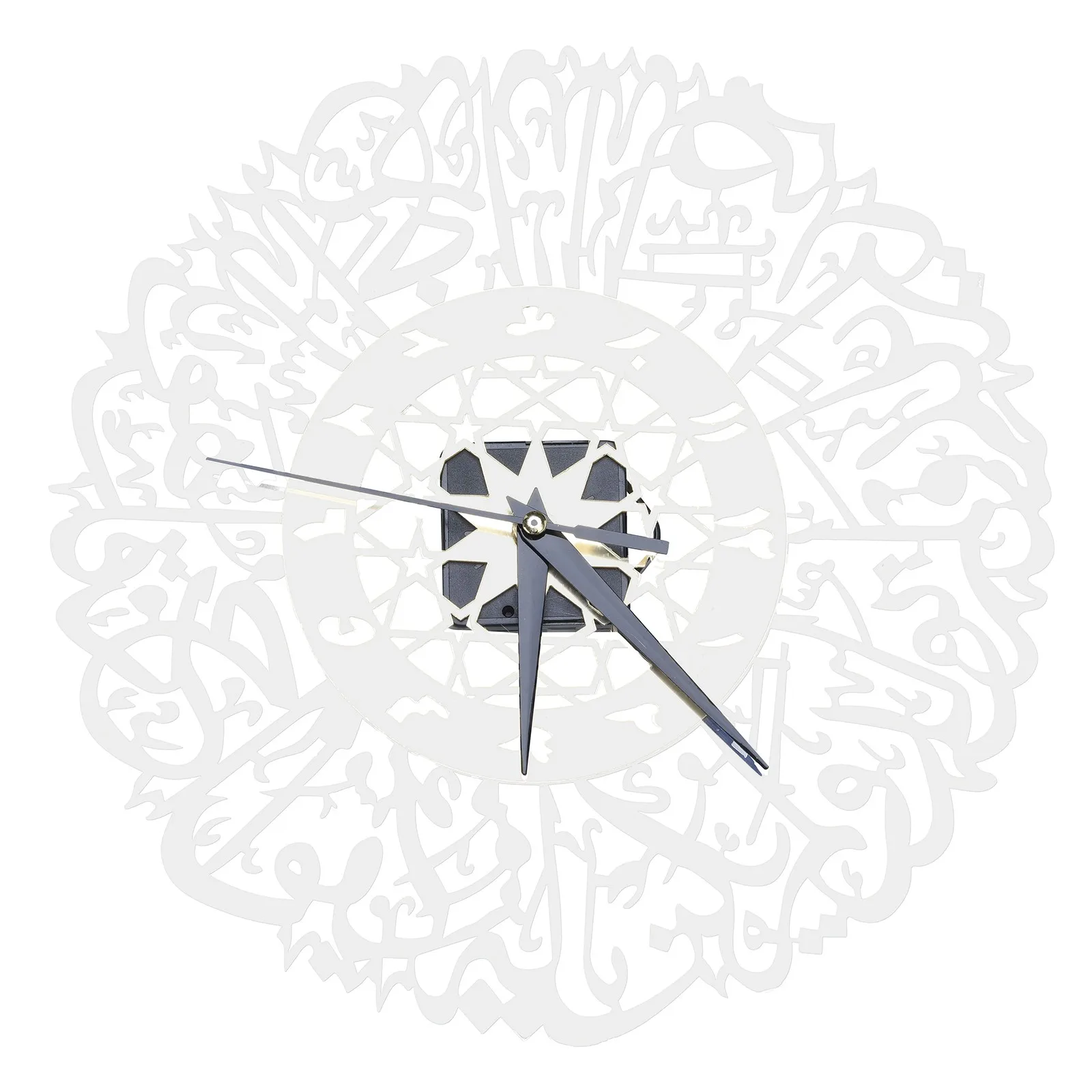 30cm Vintage Wall Clocks Home Acrylic Mirror Decoration Arabic Calligraphy Art Indoor Wall Clock Pendant Wall Clock For Home
